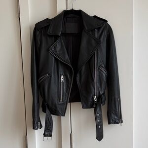 All Saints Black Leather Moto Jacket